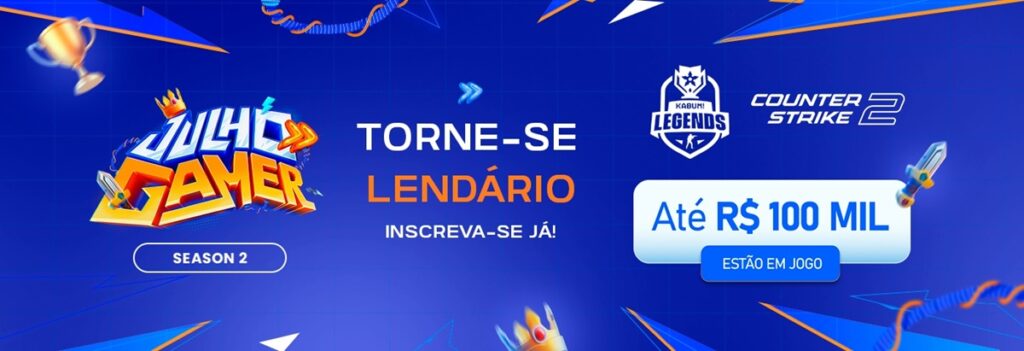 Julho Gamer: KaBuM! inicia campeonato de CS2 com transmissão de Gaules e anuncia final de torneio feminino de VALORANT