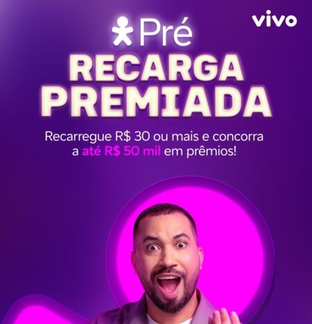 Recarga premiada volta ao Vivo Pré com prêmios de até 50 mil reais para clientes